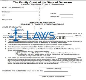 Form 447 Affidavit In Support Of Request To Proceed Without A Hearing