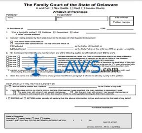 Form 154 Affidavit of Parentage