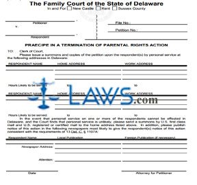 TPR Praecipe (fill in) 