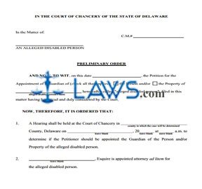 Preliminary Order (Guardianship)- Print-only Form - PRO SE ONLY