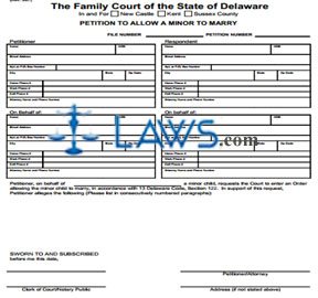 Petition to Allow a Minor to Marry (Fill-in form)