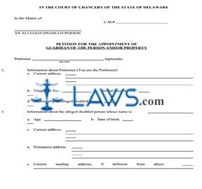 Petition for Guardianship - Print Only Form - PRO SE ONLY