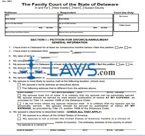 Petition For Divorce/Annulment (Fill-in form) 