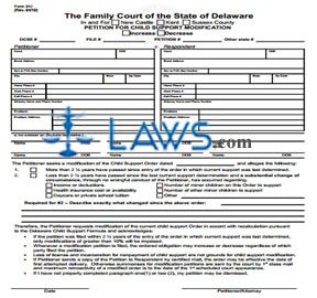 Petition for Child Support Modification (word template)