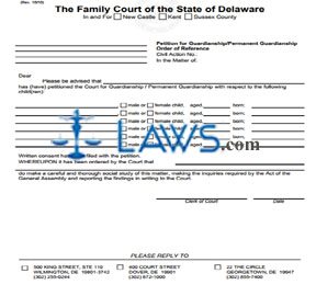 Order of Reference - Guardianship/Permanent Guardianship (fill-in form)
