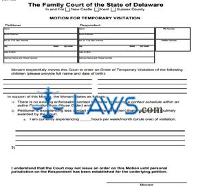 Motion for Temporary Visitation (fill-in)