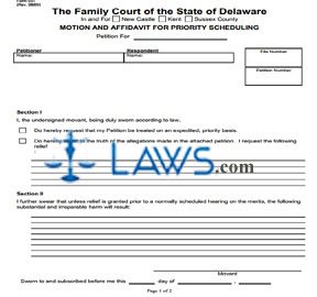 Motion and Affidavit for Priority Scheduling (Word document)