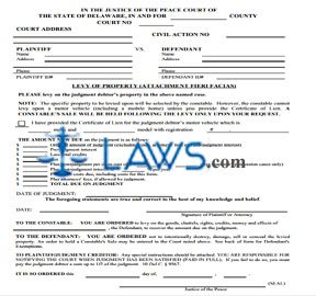 LEVY OF PROPERTY (ATTACHMENT FIERI FACIAS)