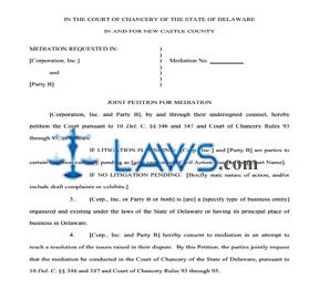 Joint Petition for Mediation (MSWord format)