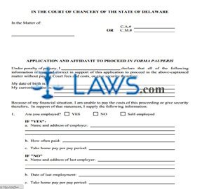 In Forma Pauperis - Print-only Form