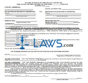 Garnishment of wages/property