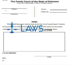 Form of Order (re: Rule 16(c)Financial Report)(word template)