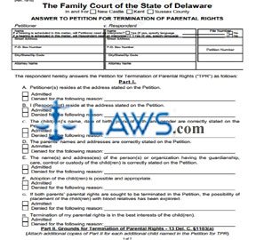 Answer To Petition For Divorce/Annulment (word template)