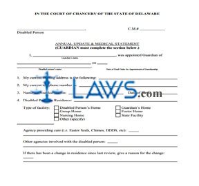 Annual Update of Medical Report (Guardianship) - Fill-in Form