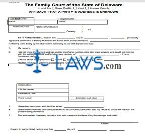 Affidavit That a Partys Address is Unknown (Fill-In Form)