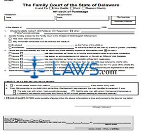 Affidavit of Paternity (Fill-In Form) 