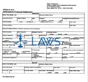 Affidavit and Defendant's Financial Statement (OSCCE)