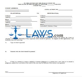 Application for a motion hearing  