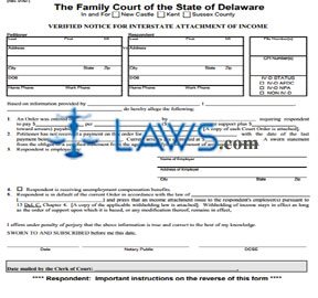 Verified Notice of Interstate Attachment of Income (word document)  