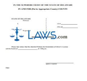 Restoration of Driver's License - Petition with Instructions  