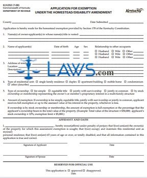 Form Application for Homestaed Exempion