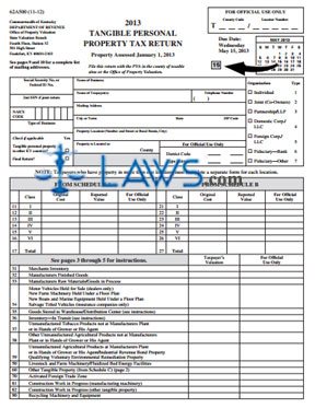Form 62A500 Tangible Personal Property Tax Return