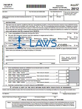Form 740-NP-R KY Income Tax Return Nonresident Reciprocal State 