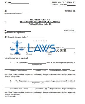 divorce kentucky forms form packet children laws instructions