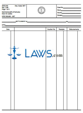 Settlement of Estate (Not electronic)