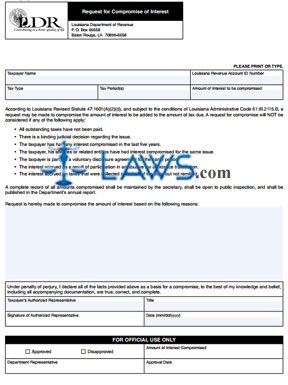 Form R-20130 Request for Compromise of Interest