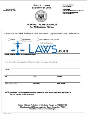 Form 366 Supplemental Initial Report—Louisiana Corporation and Limited Liability Company  