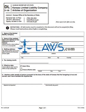 Form 365 Articles of Organization-Louisiana Limited Liability Company 