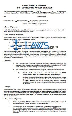 Subscriber Agreement
