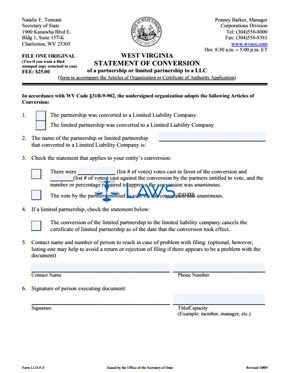 Form LLD-F-3 Statement of Conversion -- Domestic and Foreign 