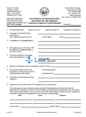 Form LLP-2 Statement of Limited Liability Partnership - Foreign  