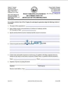 Form CD-F-1 Statement of Correction  