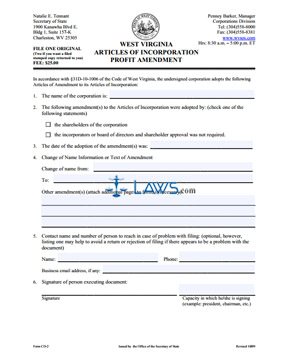 Form CD-2 Amendment to Articles 