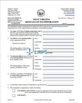 Form CD-1 Articles of Incorporation 