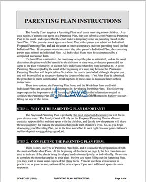Form SCA-FC-120 Proposed Parenting Plan Instructions