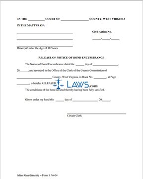 Form 9 Release of Notice of Bond Encumbrance