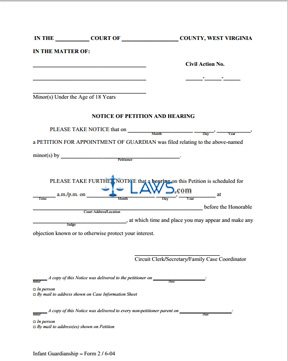 Form 2 Notice of Petition and Hearing