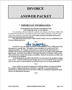 Form SCA-FC-100A Answer Instructions for Respondent
