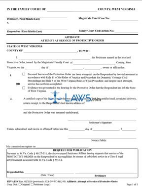 Affidavit: Attempt at Service of Protective Order