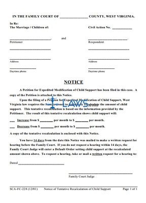 Notice of Filing of Petition for Expedited Modification 