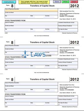 Form 8 Transfers of Capital Stock