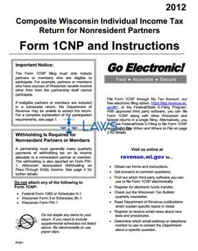 Form 1CNP Composite Wisconsin Individual Income Tax Return for Nonresident Partners Instructions