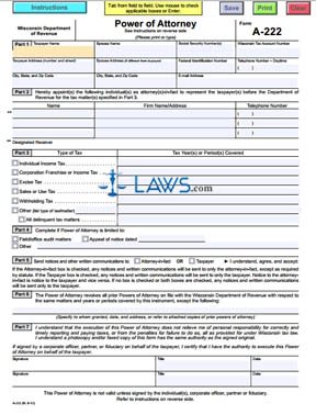 Form A-222 Power of Attorney
