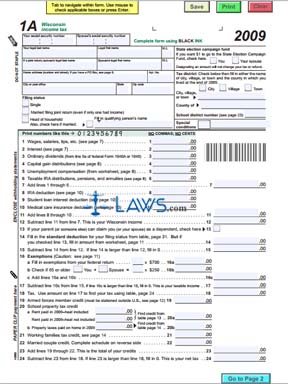 tax form wisconsin individual income return short 2009 laws print