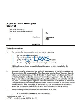 Form WPF DR 01.0200 Summons (SM)