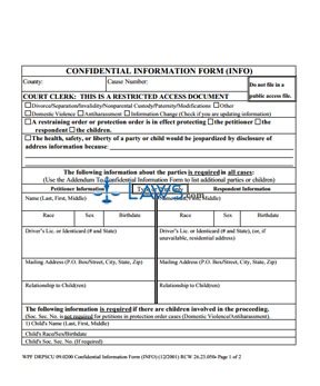 Form WPF DRPSCU 09.0200 Confidential Information Form (Info)